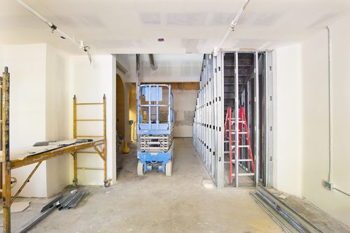 Drywall and Framing in Construction Site